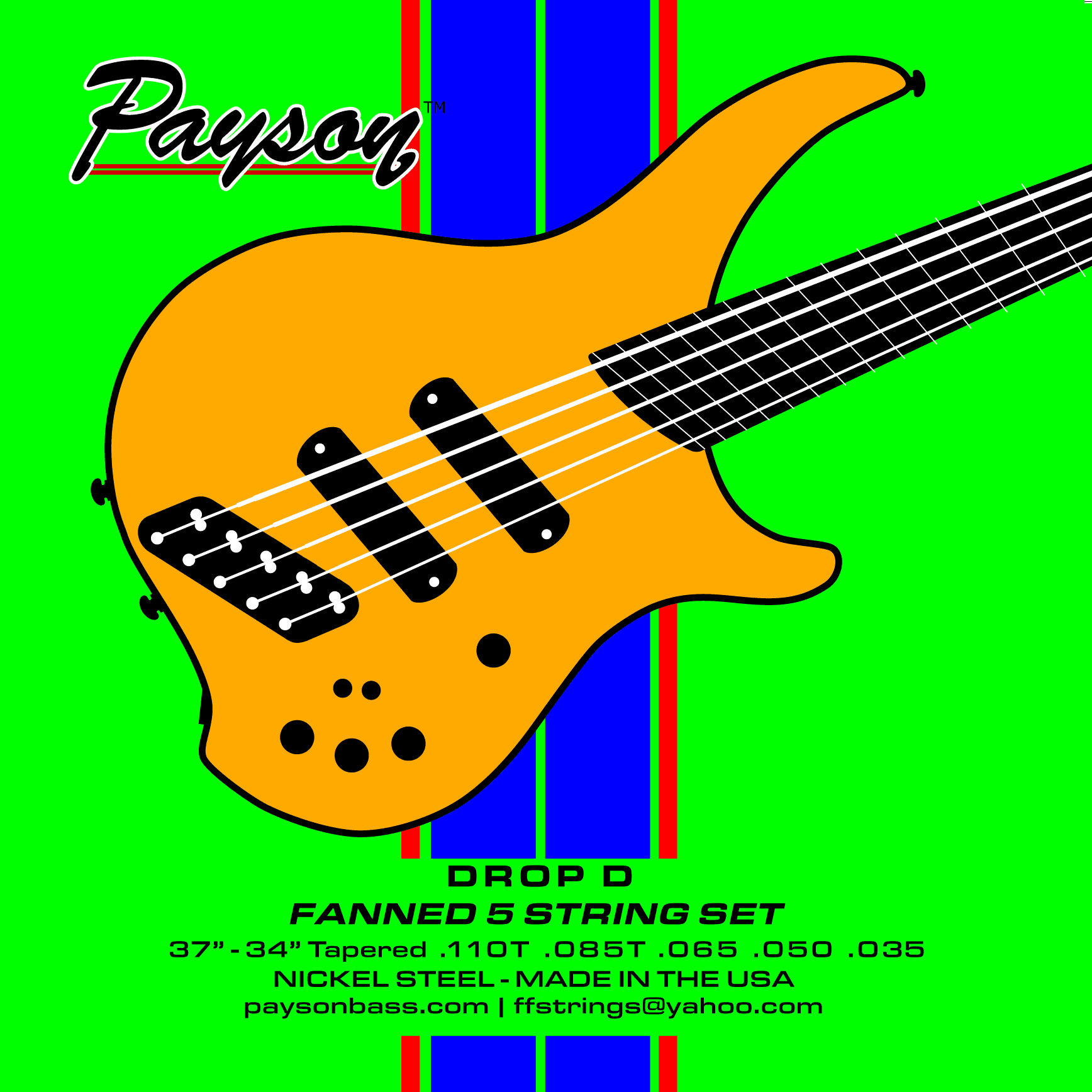 Payson NS DROP D STANDARD - MULTI-SCALE 5 String Bass Set