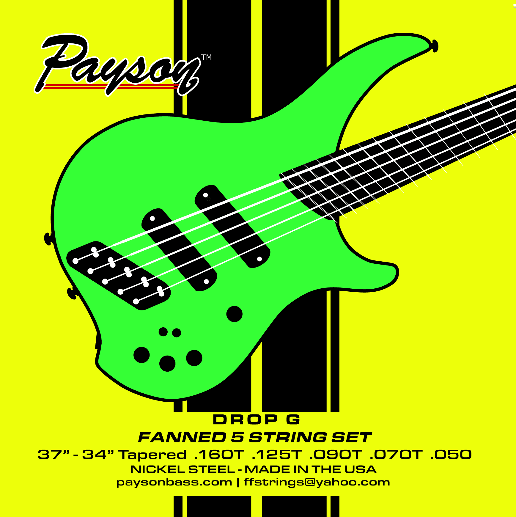 Payson NS DROP G STANDARD - MULTI-SCALE 5 String Bass Set