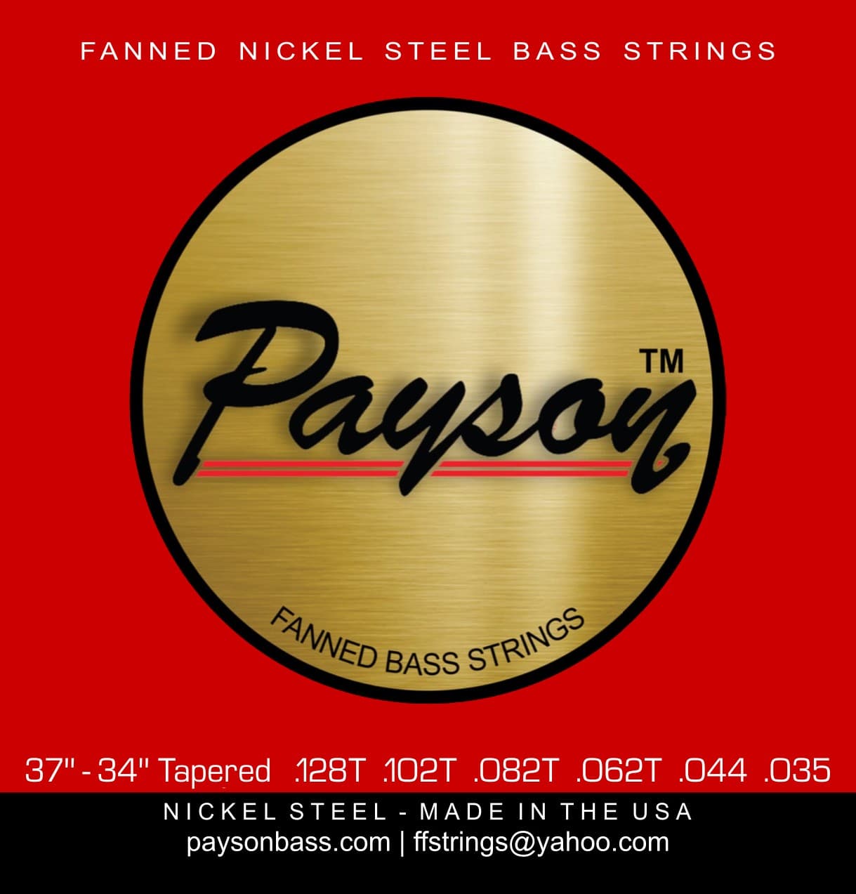 Payson Fanned Fret Multi-Scale Nickel Steel 6 String Bass Set