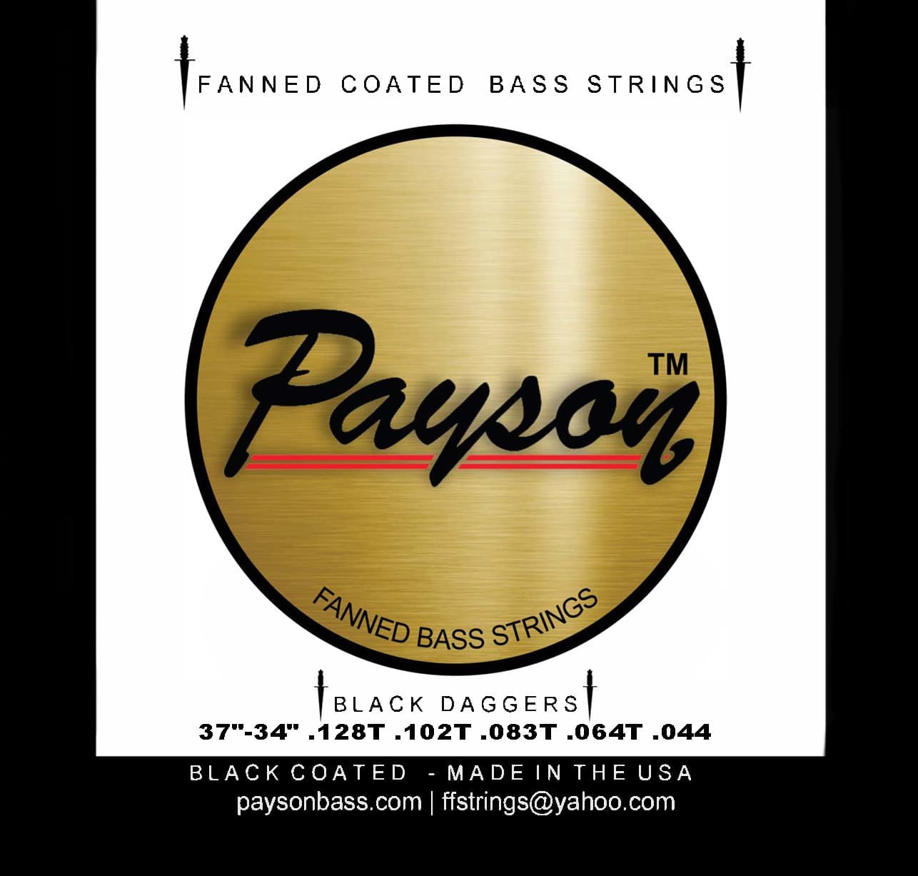 Payson Multi-Scale Black Daggers 5 String Bass Set